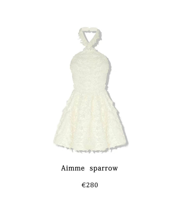 Aimme Sparrow Rice White Halter Dress