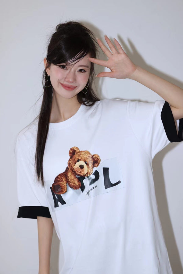 La Freedom Little Bear Sleeved Casual Tee