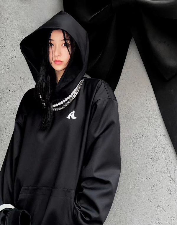 AINTSHY Black Padded Puff Suit Hoodie