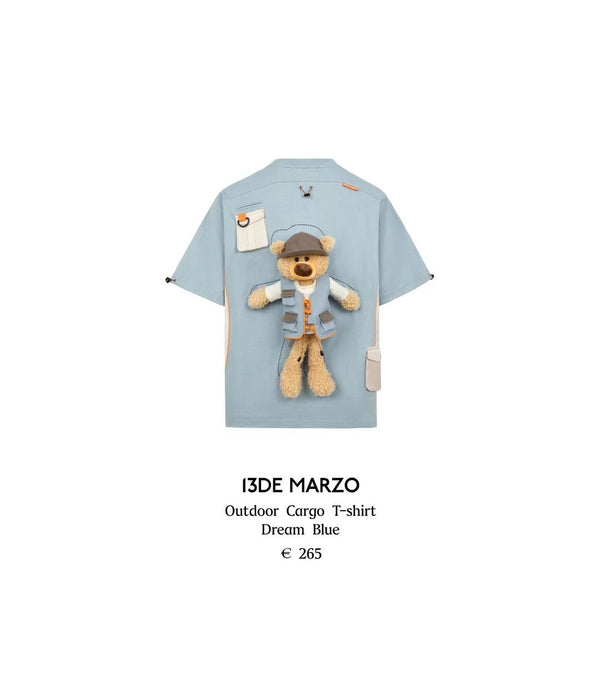 13DE MARZO Functional Tooling Stereoscopic Doll Short Sleeve Tee