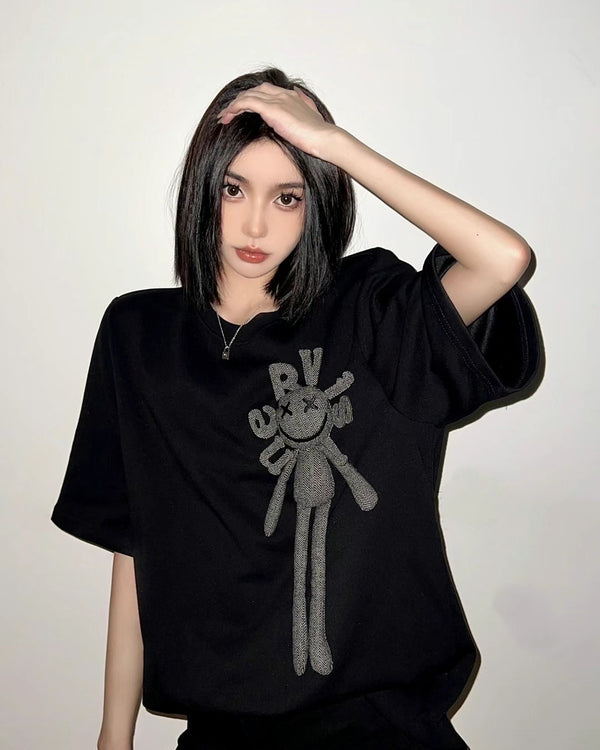 Nervis Shoulder Pad Three-Dimensional Doll T-Shirt