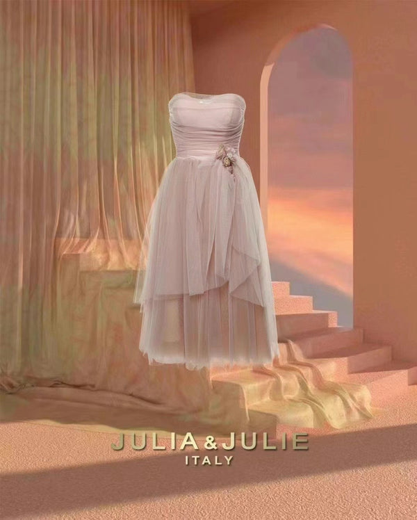 Julia&Julie Pink Strapless Dress