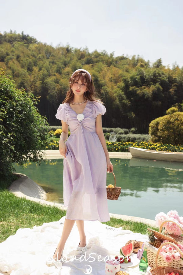 Cloud Season French Camellia Dress