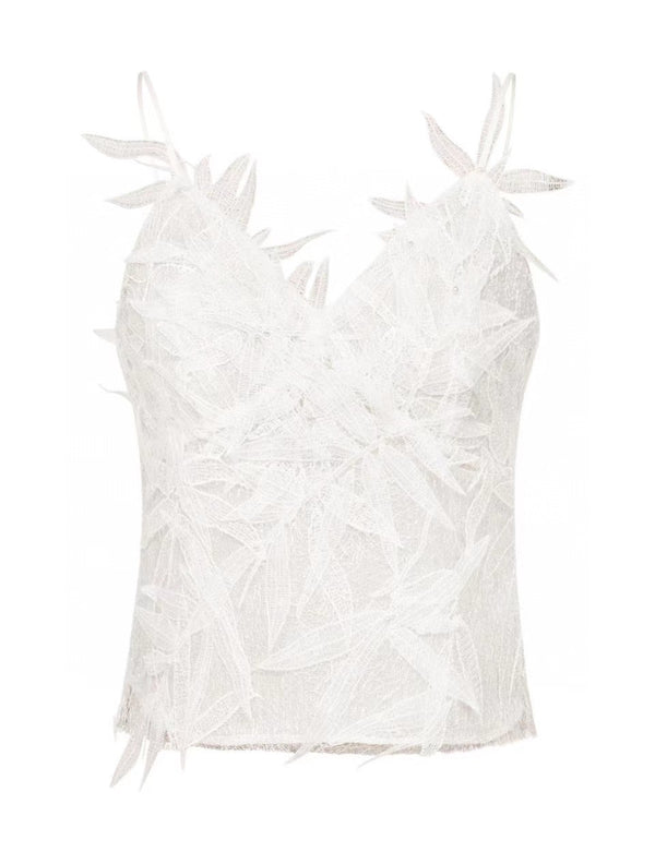 JINNEY JINLA White Lace Embroidery Suspenders