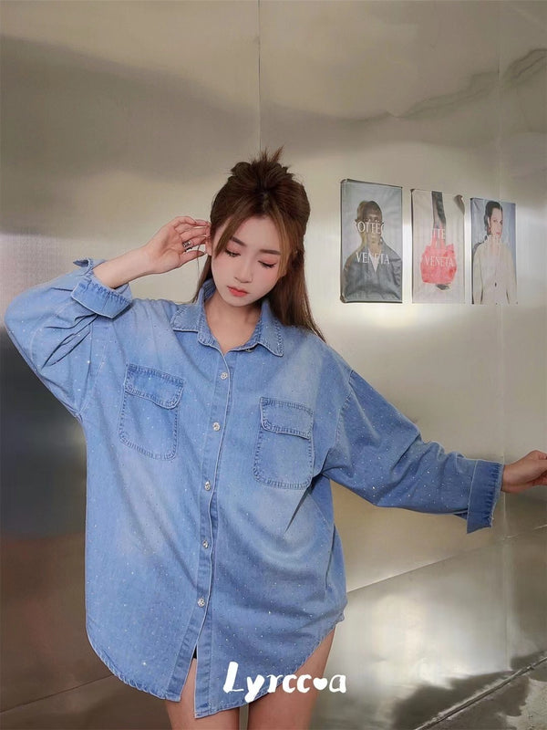 Lyrccoa Star-Studded Denim Shirt