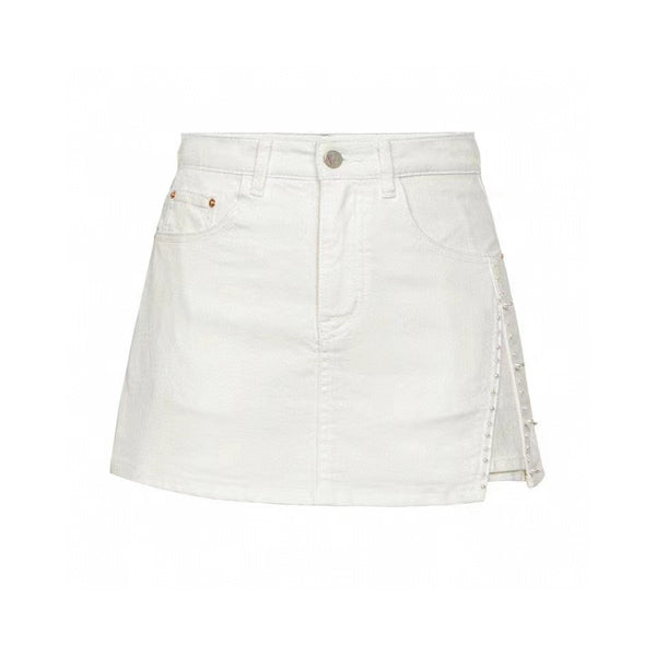 Maite Zamora White Split Denim Culottes