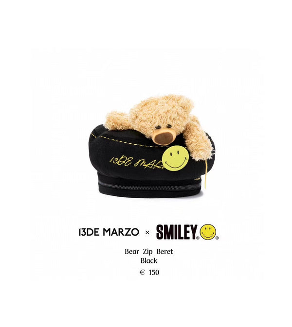 13DE MARZO Three Dimensional Smiley Bear Newsboy Hat