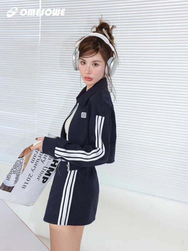 Somesowe American Casual Striped Tracksuit