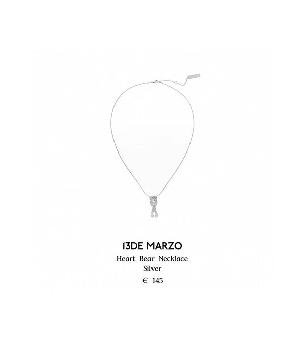 13DE MARZO Diamond Love Bear Necklace