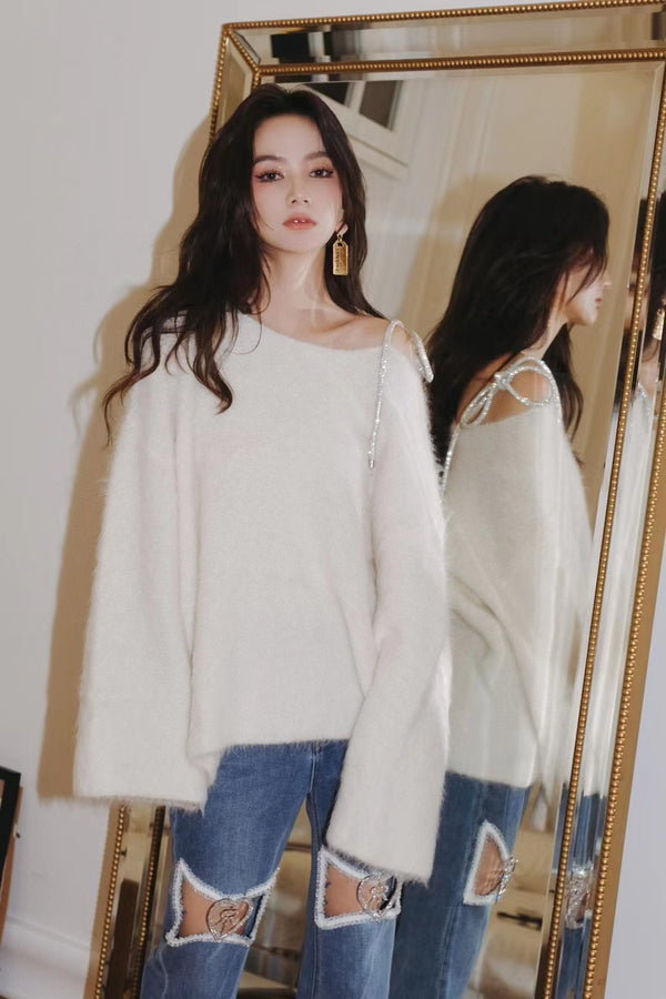 ROCHA ROMA Alpaca Line-neck Sweater